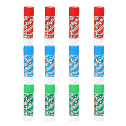 Livestock Crayon, 12Pcs Large Livestock Marking Crayons, Red Green Blue Color Marker Pens Water-resistantfor Pigs, Animal Identification, Marking Skin