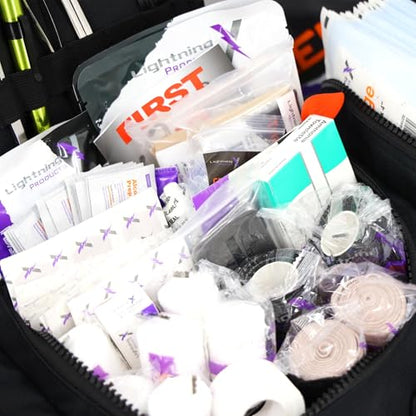Lightning X Value Compact Medic First Responder EMS/EMT Stocked Trauma Bag w/Basic Fill Kit A - Black - color: Black