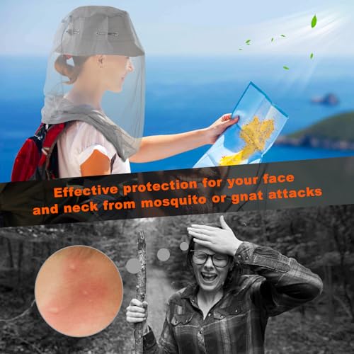 South to East Mosquito Head Net for Insects 2 Pack, Fly & Bug Protection - color: Gray