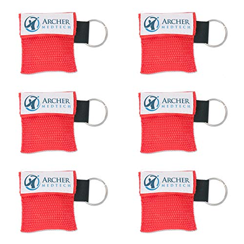 CPR Keychain Face Shields with One-Way Valve, 6 Pack - size: 6