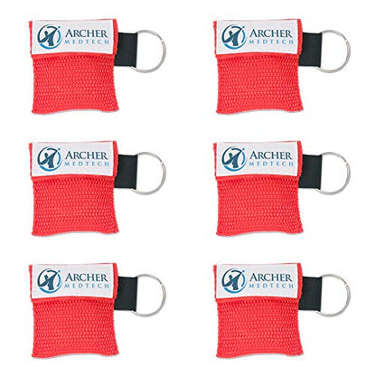 CPR Keychain Face Shields with One-Way Valve, 6 Pack - size: 6