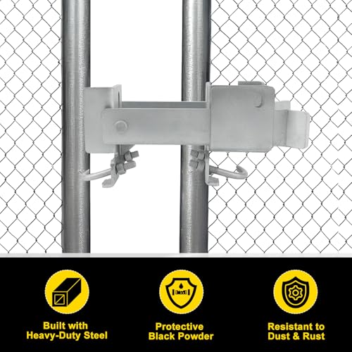 Chain Link Commercial Strong Arm Double Gate Latch 1-5/8" Thru 2" - color: Silver