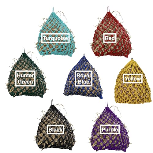 Majestic Ally 2”x2” Holes Highly Durable Very Sturdy 36" Hay Net with for Horses, Goat etc. - color: Red