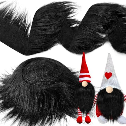 Tatuo 2 X 100 Inch Black Fake Fur Fabric for Crafts Sewing DIY - color: Black, size: 2 x 100 Inch