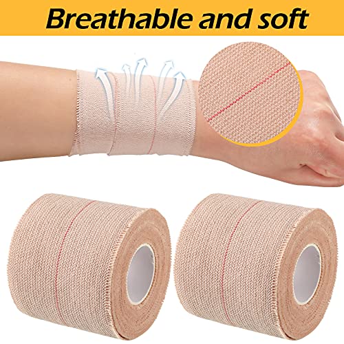 Nuanchu 2 Rolls Adhesive Elastic Tape Bandage Wrap, 2 Inch Wide, Apricot - color: Beige, size: 15 Foot (Pack of 2)