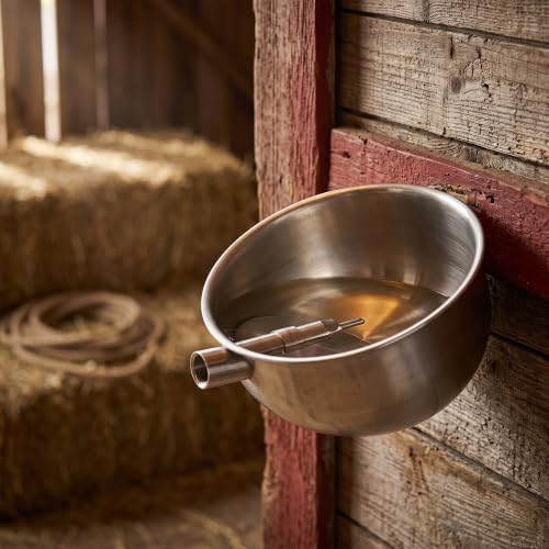 2 Pack Pig Waterer, Automatic Stainless Steel Pig Water Bowl with 1/2 Inch Water Nipper, Livestock Waterer Drinker for Piglets, Goats, Sheep and Other Farm Animals - size: 8.2In Diameter
