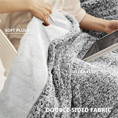 Templewet Heated Blanket Throw 50" x 60",Cute Electric Blanket,Greige | Timer Settings,Auto Off,Soft Sherpa Heated Throw Blanket,Machine Washable,Fast Heating for Sofa Bed Office Use,Gifts for Mom - color: Greige