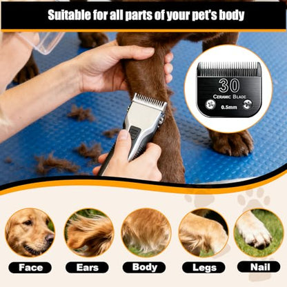3Pack Dog Grooming Blades Replacement for Andis Dog Clpper 5FC Blades - size: Black(30)