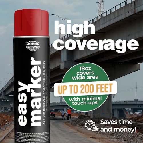 Fox Valley Easy Marker Inverted Spray Paint 16oz Pack of 12, Red