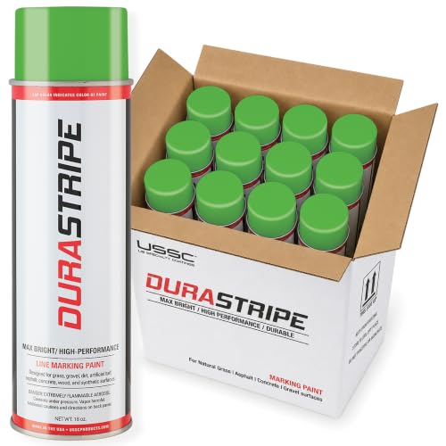 Athletic Field Marking Paint - (CASE) 12/18 Ounce Cans. The Most durable line marking paint available! Several colors to choose from. (Fluorescent Green) - color: Fluorescent Green