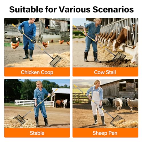 AsFrost 2-in-1 Chicken Poop Scooper & Rake for Chicken Coop