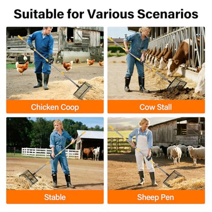 AsFrost 2-in-1 Chicken Poop Scooper & Rake for Chicken Coop