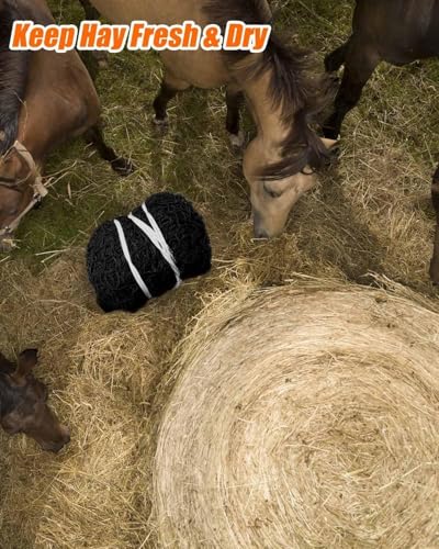 6x6ft Round Bale Hay Net, Knotless Slow Feeder Hay Net for Horses - size: 6x6Ft