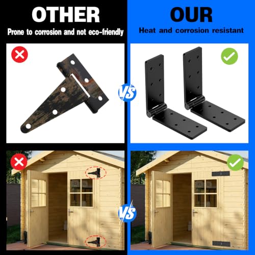 Heavy Duty Gate Hinges 4Pcs 270° for Wood Fence