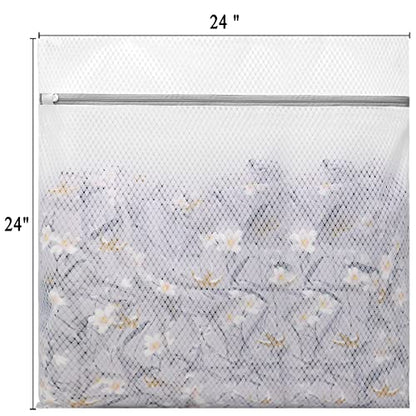 Muchfun 2Pcs Durable Diamond Mesh Laundry Bags for Delicates 24 x 24 Inches - size: 2 XX-Large
