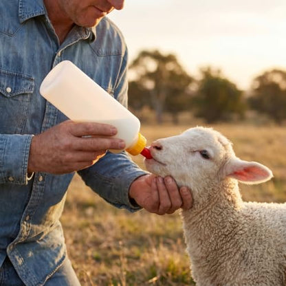 Abaodam Lamb Feeding Bottle Kit with Replacement Nipples, 400ml
