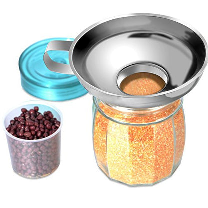 Stainless Steel Funnel for Mason Jar with Handle for Regular and Wide Mouth Jars (Neck-4.5cm) - size: 1 Pack Neck-1.77"