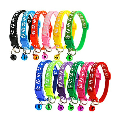 Love Dream Puppy ID Collars for Litter-12pcs Soft Nylon Whelping Collar Set - color: Paws, size: Small(7.9 Inch -12.6 Inch )