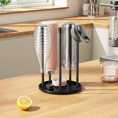 niffgaff Bottle Drying Rack – Ceramic Base Bottle Organizer for Countertop, Baby Bottle Rack, Water Bottle Storage Rack, Black - color: Black
