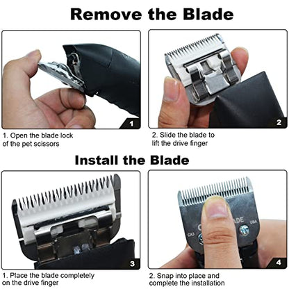 5FC Blade Dog Grooming Clipper Blades,Compatible with Andis Dog Clipper | Grooming Blade for Oster A5,Wahl KM Series Detachable Ceramic Blade & Stainless Steel Blade,Size-5 FC 1/4-Inch Cut Length - color: 5fc:1/4''(6.3mm)