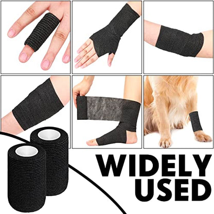 Treela 36 Pcs Self Adherent Bandage 4" X 5 Yard Wrap Breathable - color: Black, size: 4" X 5 Yard