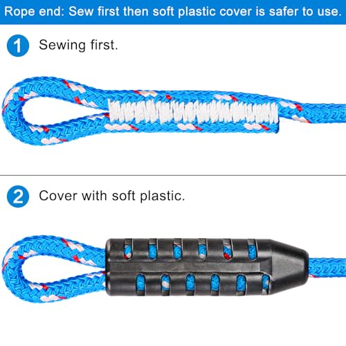 SELEWARE 3ft Tree Swing Rope, Adjustable Hammock Straps Hanging Kit - color: Blue-2 Pack, size: 3ft