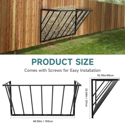 Hay Feeder Blanket Holder Carbon Steel Hay Rack Wall Mounted Hay Feeder for Horses Goats Farm Indoor and Outdoor Use(1PC) - size: 1PC