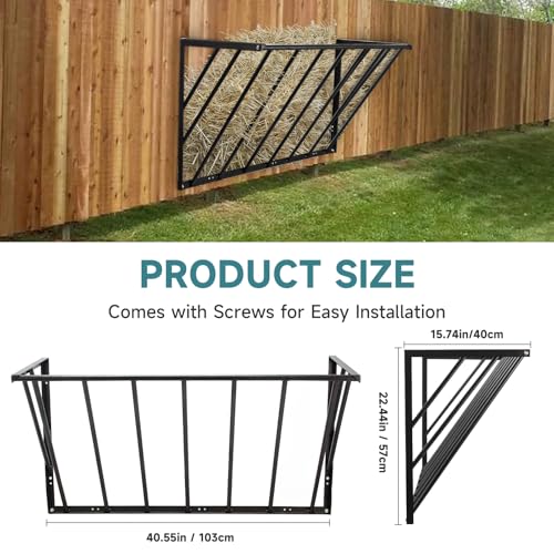 Hay Feeder Blanket Holder Carbon Steel Hay Rack Wall Mounted Hay Feeder for Horses Goats Farm Indoor and Outdoor Usee(2PCS) - size: 2PCS