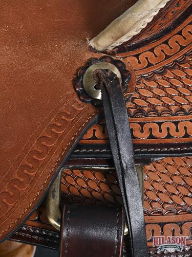HILASON Western Wade Ranch Roping Saddle Brown Leather - size: 16 In
