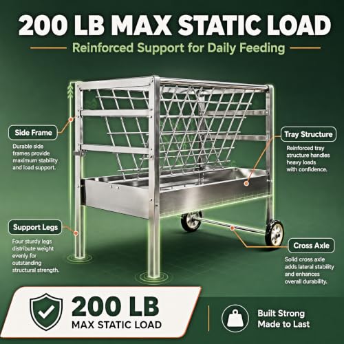 Hay and Grain Feeder Portable Sheep Feeder for 6-8 Goats Lambs