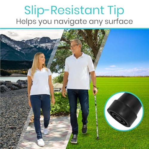 Vive Folding Cane - Foldable Walking Cane for Men, Women - Fold-up - color: Grey Poly