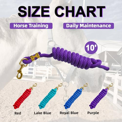 5/8" x 8' Nylon Horse Lead Rope with Cast Iron Hardware(Purple) - color: Purple