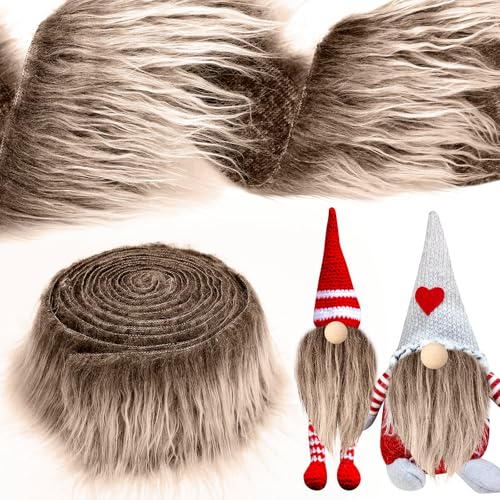 Tatuo 2 X 100 Inch Beige Fake Fur Fabric for Crafts Sewing DIY - color: Beige, size: 2 x 100 Inch