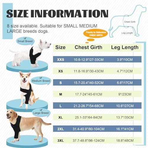 Dog Sleeves for Wounds Skin Problems Calluses on Front Legs - color: Black, size: XS