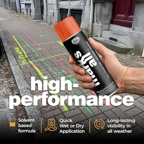 Fox Valley 17oz Marks All Solvent-Based Marking Paint 12-Pack, Red Orange - color: Red/Orange Fluorescent