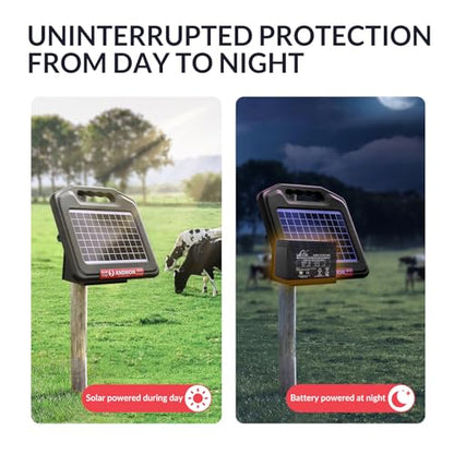 S700 0.76 Joule Solar Electric Fence Charger, Portable and Super Tough - 30 Miles, Keeps Out Predators, Animals