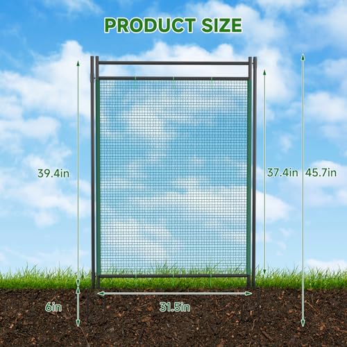DoCred Non Electric Fence Gate, 31.5" W x 45.7" H Poultry Fence Mesh Door - size: 31.5" W x 45.7" H