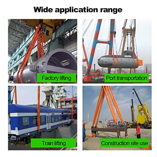 Green Polyester Endless Round Sling Heavy Duty Poly Lifting Sling 5300lbs Vertical Capacity, 6 Feet Length, Pack of 2