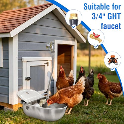 Automatic Livestock Water Bowl Float Valve Self-Filling Dog Goat Chicken