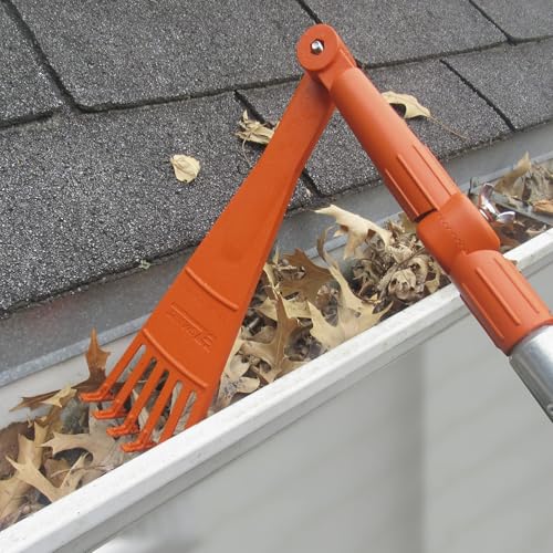EZ Smart Mini Gutter Rake - Tool Only - Clean Gutters Without a Ladder | Clears Stuck Leaves • Reaches Tough Spots • No Ladder Needed - size: Tool Only