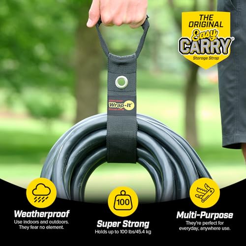 Easy-Carry Wrap-It Storage Straps - 22" (2-Pack) Black - color: Black, size: 22" (2 Pack) with Grommet