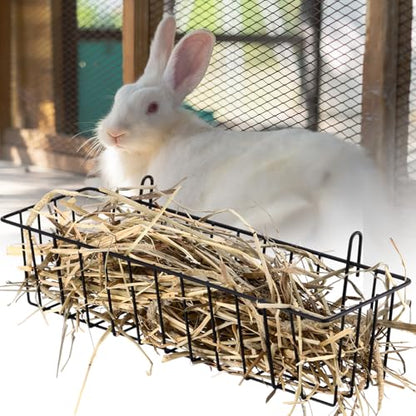 Therwen 4 Pcs Rabbit Hay Feeder Guinea Pig Heavy Duty Metal Frame Hay Rack with Hooks Cage Hanging Holder for Bunny Chinchilla Small Animals Accessories(12.4 x 3.9 x 3 Inches) - size: 12.4 x 3.9 x 3 Inches
