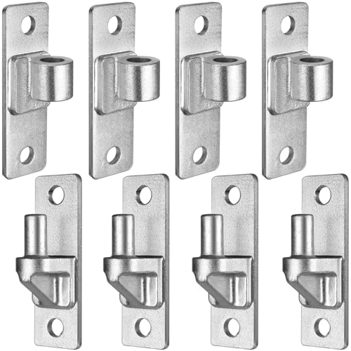 Insaga Wall Mount Gate Hinges Heavy Duty (4Pack), Hot-Dip Galvanized Steel, 600LB Load Capacity, Universal Fit for Wood, Concrete & Brick Posts, Outdoor Farm Fence Gate Hardware Kit (4.9"x1.5") - color: Silver-4Pack