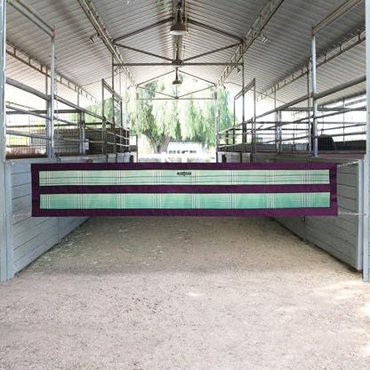 Kensington Aisle Guard with Hardware and Chain Sides to Keep Horse Secured in Barn Aisle - 10' to 12', Imperial Jade - color: 2019 - Imperial Jade