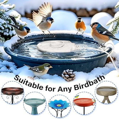 100W Bird Bath Heater, Birdbath Heaters for Outdoor Bird Bath Water Heater in Winter Submersible Thermostat Control, Heated Bird Bath Deicer for Outside Bird Chicken Poultry Livestock (White) - color: White