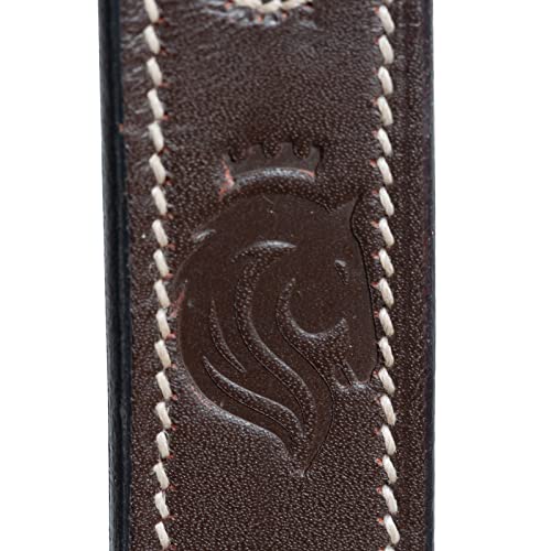 Equinavia Saga Adjustable Leather Running Martingale with Stainless Steel Hardware - Chocolate Brown - Horse - size: Horse