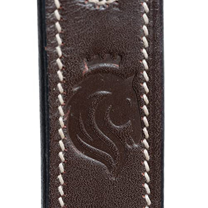 Equinavia Saga Adjustable Leather Running Martingale with Stainless Steel Hardware - Chocolate Brown - Cob - size: Cob