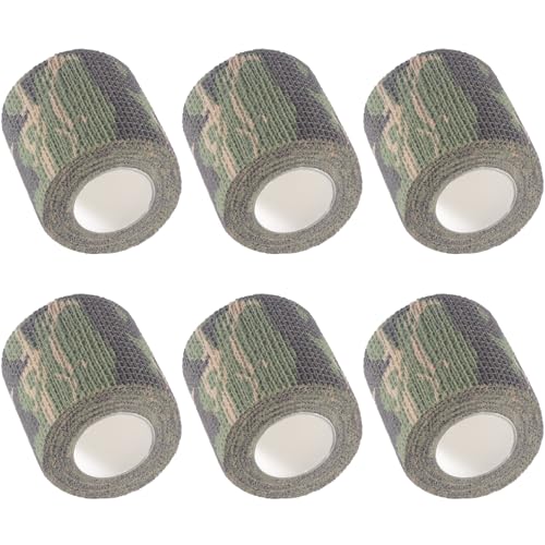 IndigoCase 6 Pack Self Adhesive Bandage Wrap 2 Inch x 5 yd Elastic Tape - color: Camo-woodland, size: 2 Inch - 6 Pack
