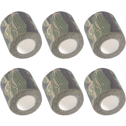 IndigoCase 6 Pack Self Adhesive Bandage Wrap 2 Inch x 5 yd Elastic Tape - color: Camo-woodland, size: 2 Inch - 6 Pack