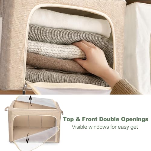 66L Large Cashmere Sweater Storage Bags | With 2 Bags of Natural Cedar Ball | Breathable Cashmere Garment Bag for Merino Wool/Knit Sweater, Stackable Knitwear Wool Clothes Storage Organizer Pouch - size: Large 1pack
